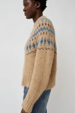 No.6 Store Cardiff Sweater in Camel and Blue