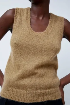 No.6 Store Carol U-Neck Vest in Khaki