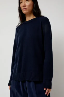 No.6 Store Cashmere Blend Crewneck Knit in Navy
