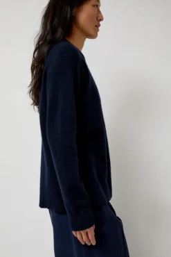 No.6 Store Cashmere Blend Crewneck Knit in Navy