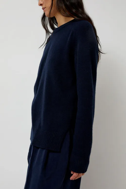 No.6 Store Cashmere Blend Crewneck Knit in Navy