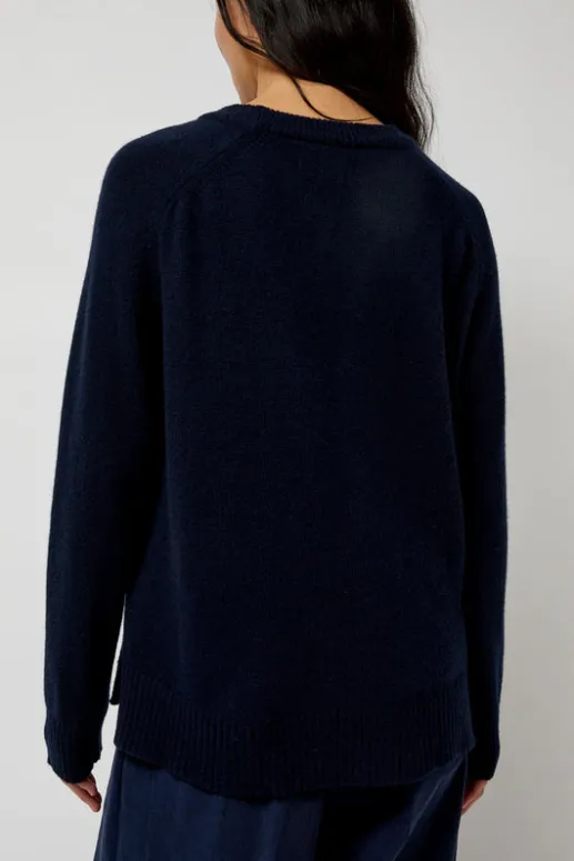 No.6 Store Cashmere Blend Crewneck Knit in Navy