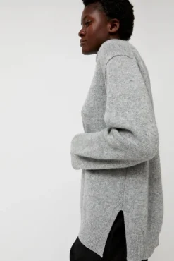No.6 Store Cashmere Blend High Neck Knit in Gray