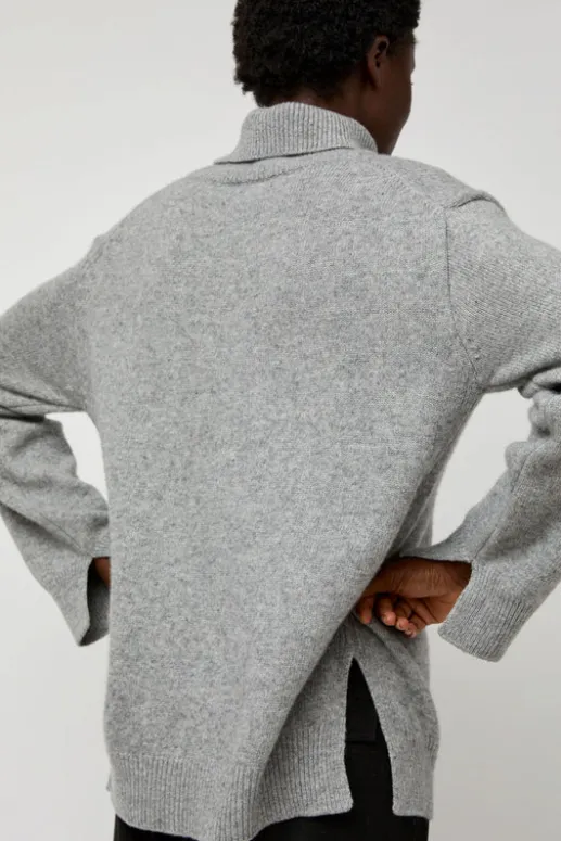 No.6 Store Cashmere Blend High Neck Knit in Gray