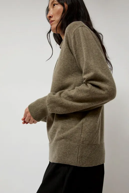No.6 Store Cashmere Blend Polo Sweater in Greige