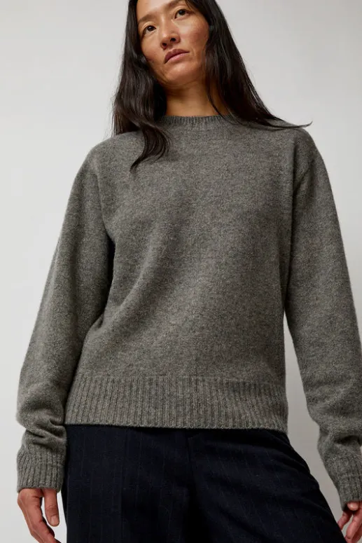 No.6 Store Cashmere Saddle Neck Sweater in Warm Grey