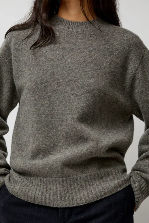 No.6 Store Cashmere Saddle Neck Sweater in Warm Grey
