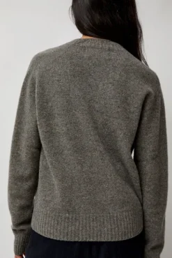 No.6 Store Cashmere Saddle Neck Sweater in Warm Grey