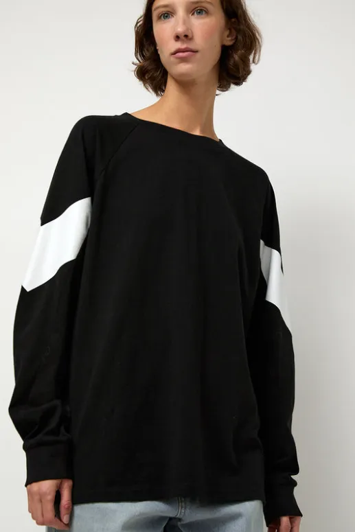 No.6 Store Chevron Raglan Tee in Black