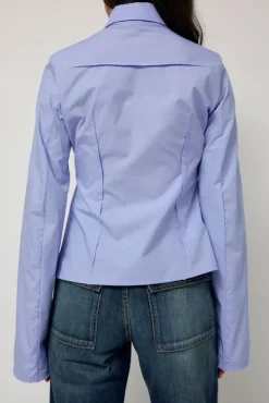 No.6 Store Cila Fitted Shirt in Blue