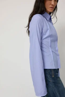 No.6 Store Cila Fitted Shirt in Blue
