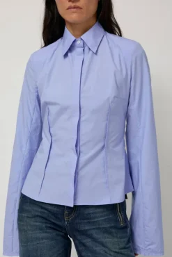 No.6 Store Cila Fitted Shirt in Blue