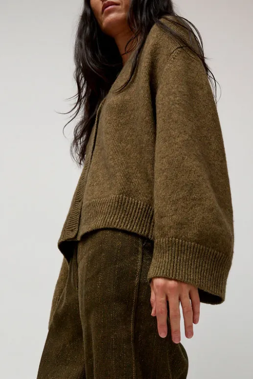 No.6 Store Climbing Flax Cardigan in Olive