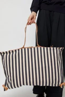 No.6 Store Collapsible Travel Bag in Riga Blue and Naturale