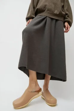 No.6 Store Contour Clog with Shearling on Flat Base in Camel