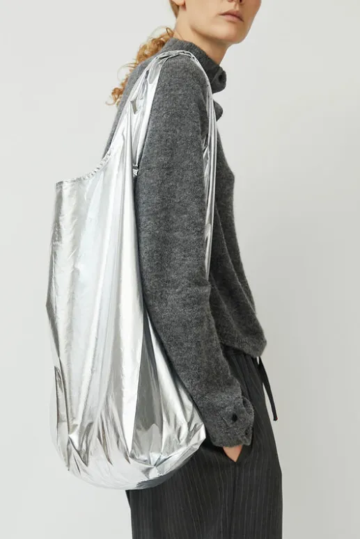 No.6 Store Cotton and Silk Hobo Bag in Silver