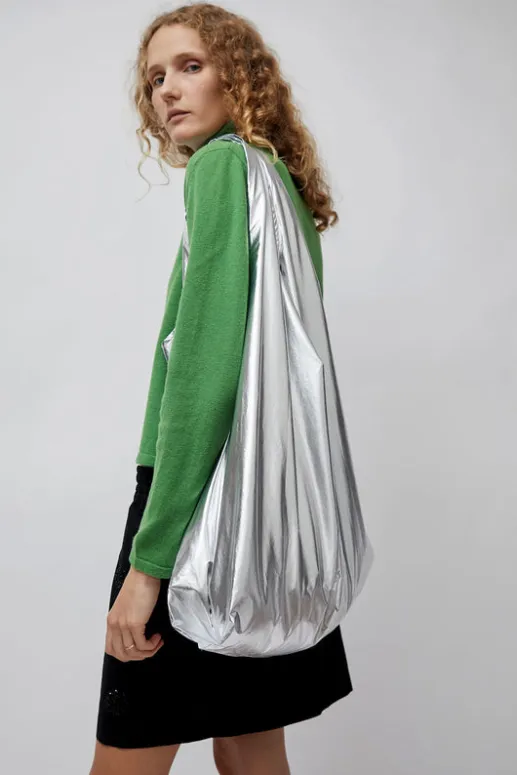 No.6 Store Cotton and Silk Hobo Bag in Silver