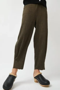 No.6 Store Dakota Shearling Clog on Mid Heel in Ink Aviator