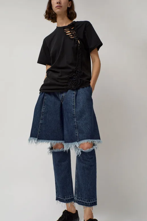 No.6 Store Demi-Denims in Medium Blue
