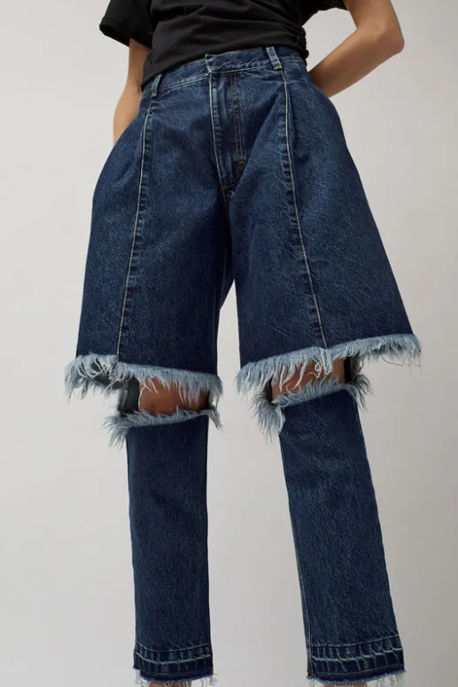 No.6 Store Demi-Denims in Medium Blue