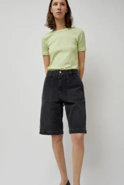 No.6 Store Denim Carpenter Shorts in Stone Black