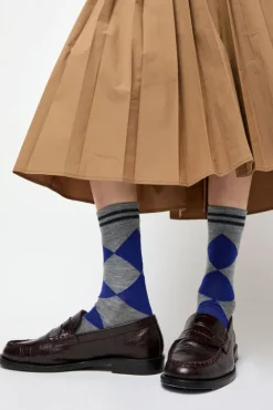 No.6 Store Diamond Socks in Cobalt