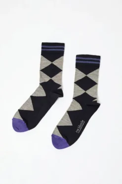 No.6 Store Diamond Socks in Navy