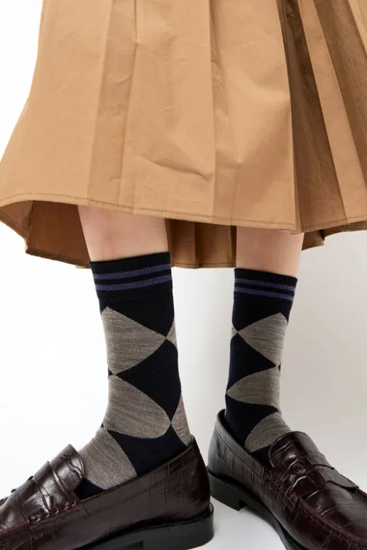 No.6 Store Diamond Socks in Navy