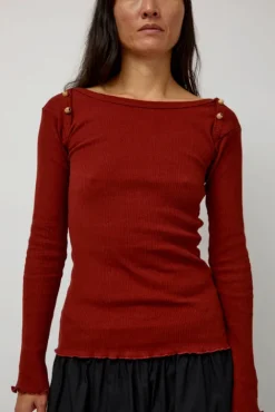 No.6 Store Disc Long Sleeve in Bine Red