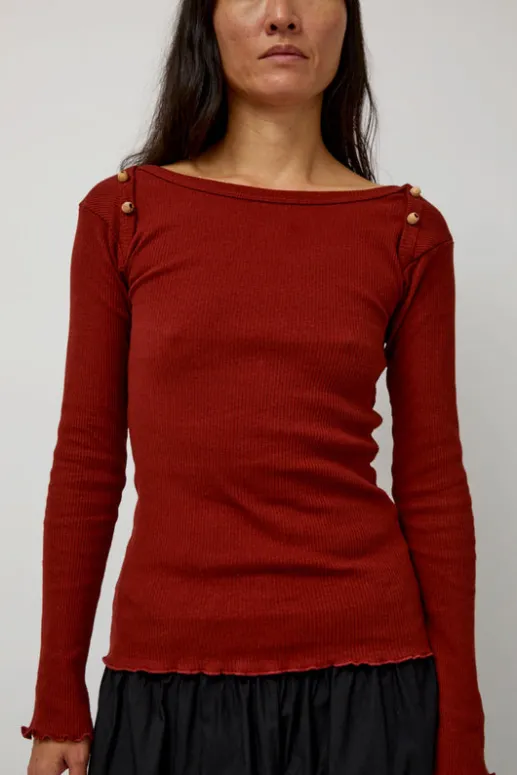 No.6 Store Disc Long Sleeve in Bine Red