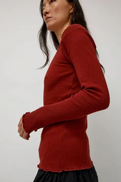 No.6 Store Disc Long Sleeve in Bine Red