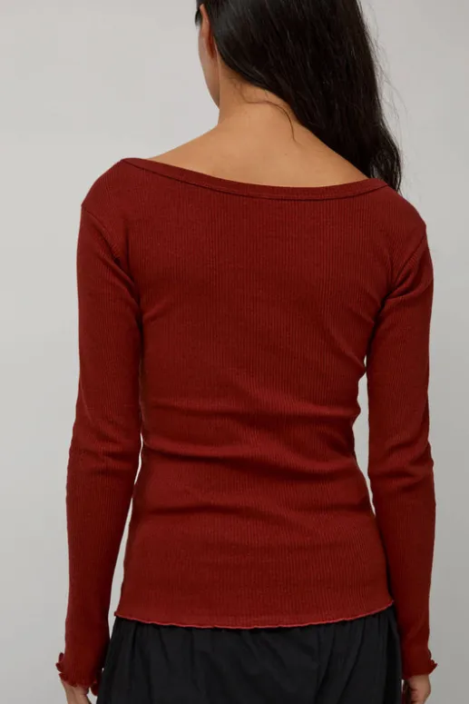 No.6 Store Disc Long Sleeve in Bine Red