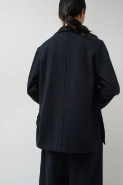 No.6 Store Drapey Blazer in Black Warp and Indigo Weft