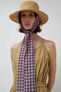 No.6 Store Duke Alessio Hat in Natural with Check Rose
