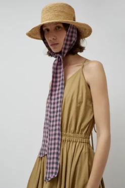 No.6 Store Duke Alessio Hat in Natural with Check Rose