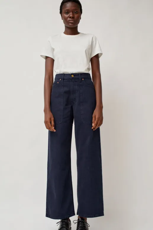 No.6 Store Elissa High Wide Jean in Marine Overdye