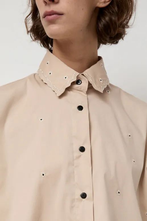 No.6 Store Embroidery Shirt in Beige
