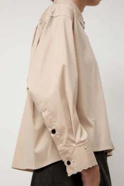 No.6 Store Embroidery Shirt in Beige