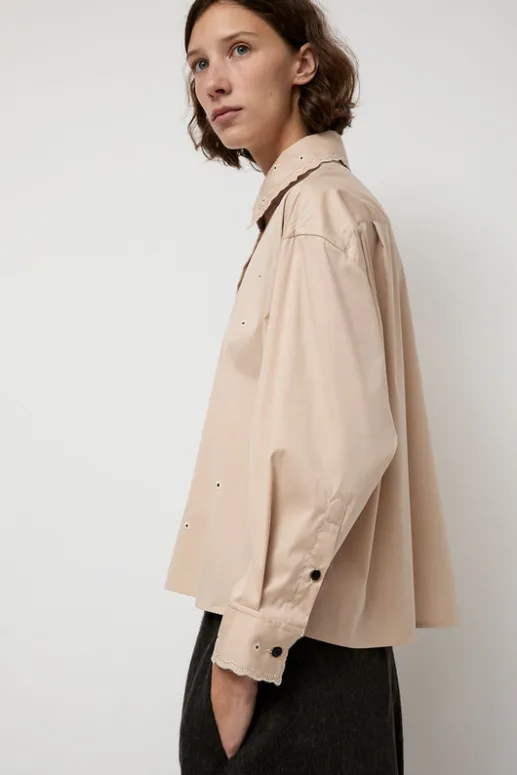 No.6 Store Embroidery Shirt in Beige
