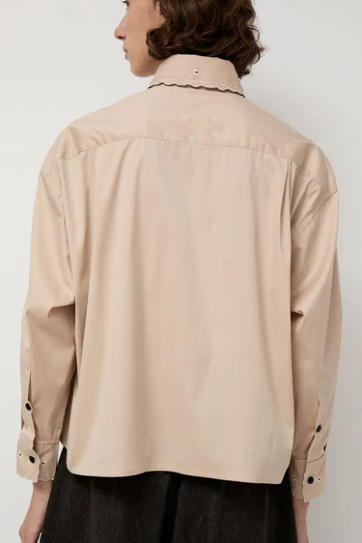 No.6 Store Embroidery Shirt in Beige