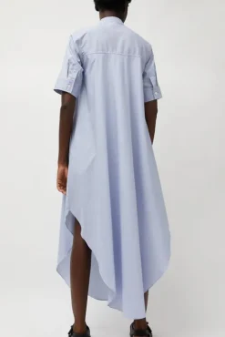 No.6 Store Extra Long Shirt in Blue and White Stripe