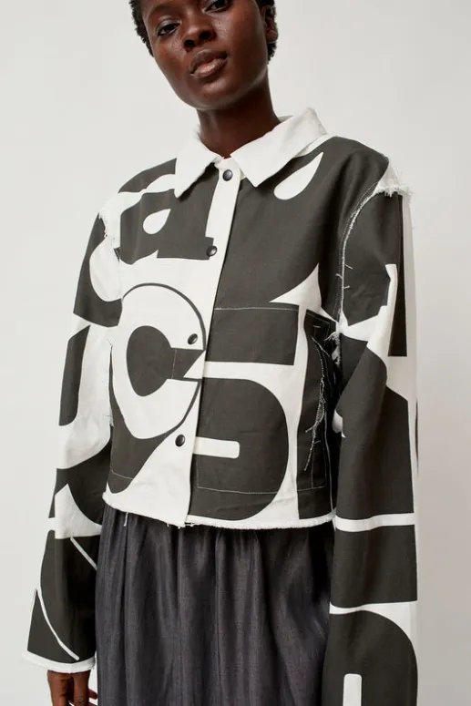 No.6 Store Faris Canvas Jacket in Black and White