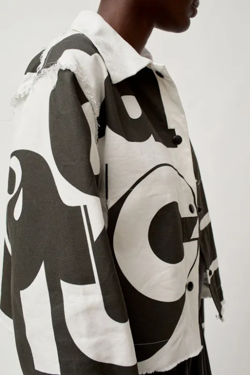 No.6 Store Faris Canvas Jacket in Black and White