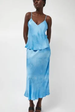 No.6 Store Fluid Skirt in Maya Blue Tie Dye