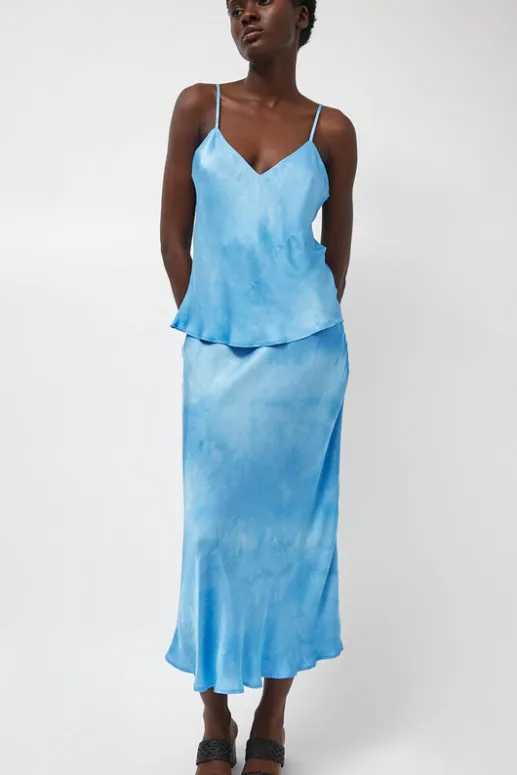No.6 Store Fluid Skirt in Maya Blue Tie Dye