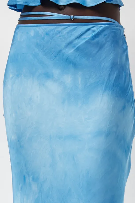 No.6 Store Fluid Skirt in Maya Blue Tie Dye