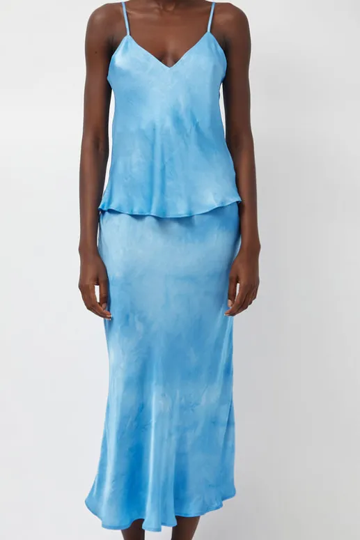 No.6 Store Fluid Skirt in Maya Blue Tie Dye