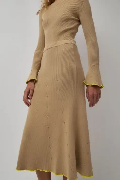 No.6 Store Fly Rib Skirt in Hazelnut