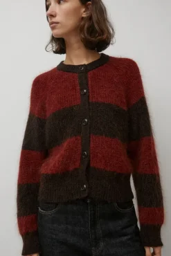 No.6 Store Foxtail Stripe Cardigan in Red Brown