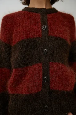 No.6 Store Foxtail Stripe Cardigan in Red Brown